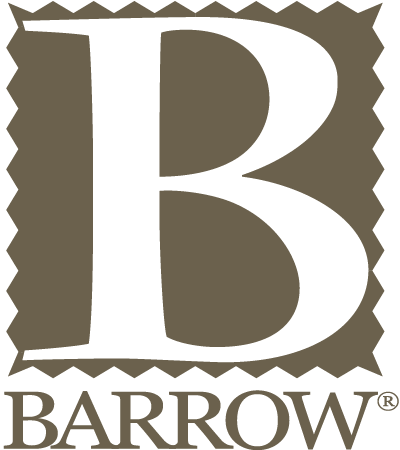 A green and brown letter b with the word " barrow ".